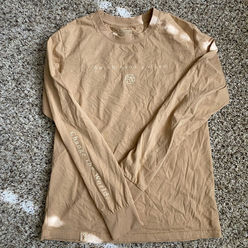 Dutch Bros tan long sleeve tee